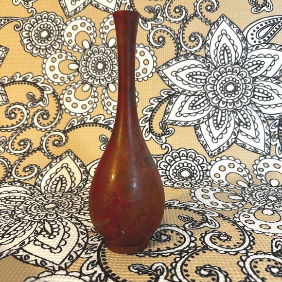 Vintage Japanese Bronze Vase 8.5" Wabi-Sabi Japandi Minimalist Ikebana Decor MCM - Picture 5 of 11